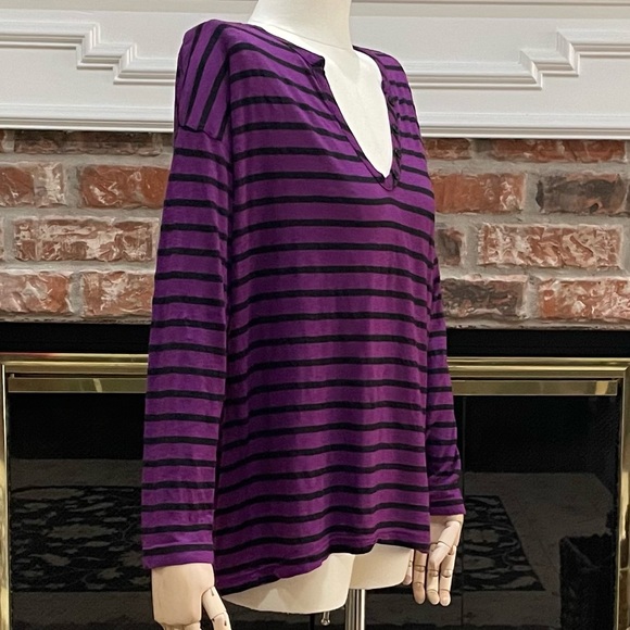 Splendid purple and green striped long sleeved top / S / Excellent condition - Picture 3 of 13